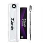 Zenith Plus professional stainless steel double ended cuticle pusher with branded packaging