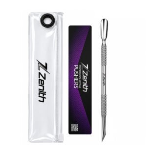 Zenith Plus professional stainless steel double ended cuticle pusher with branded packaging