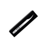 Long curved stainless steel eyelash extension tweezers with Zenith branded box