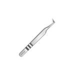 Zenith Plus L-shaped stainless steel eyelash extension tweezers with black branded packaging