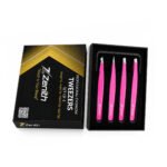 Zenith Plus professional 4 piece pink powder coated eyebrow tweezers set with straight pointed angled and slant tips in branded box