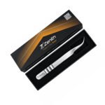 Professional curved eyelash extension tweezers stainless steel with Zenith branded packaging