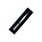 Professional straight eyelash extension tweezers with Zenith branded packaging