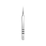 Zenith Plus fine point eyelash isolation tweezers with black branded packaging